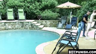 At the poolside Aiden Asher and athlete Jax Thirio are barebacking