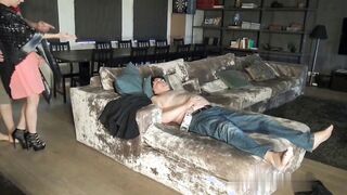 Rich Blonde Cuckolds Drunk Husband