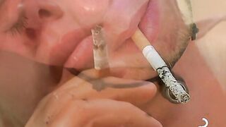 Hardcore smoker Christian Taylor showcasing enormous dick