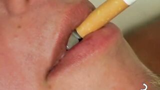 Hardcore smoker Christian Taylor showcasing enormous dick