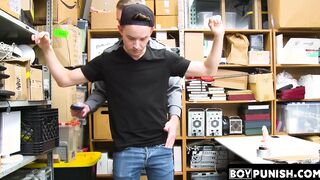 Young thief subjugated by gay guard using dildo and raw cock