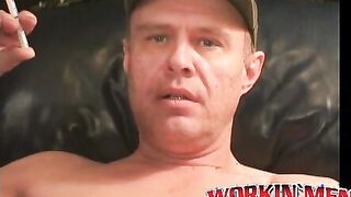 Mature amateur stroking it hard until he cums