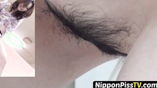 Shaggy pussy Japanese angels peeing close up assemblage