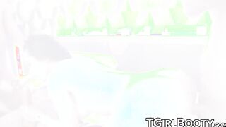Horny transsexual goddess fucked hard after passionate BJ