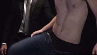 Unusual twink groans during hot buttcentric play with large glass dildo