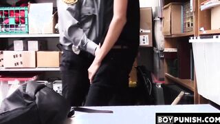 bareback screwed by horny officer is skinny black thief
