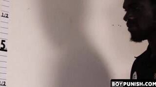 Twink perp was given a rough interracial beating