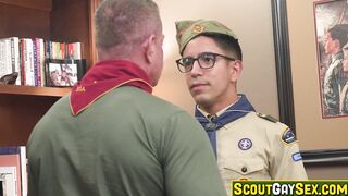 Nerdy Latin scout slammed and banged!