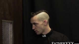 Horny strict twink deepthroats cleric before crude fucking