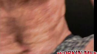 Mature stud with sexy mustache masturbating until he cums