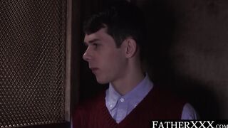 Daddy allures twink into hard prohibited church barebacking