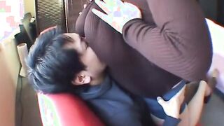Japanese sexy BBW with massive boobs fucks tiny guy More at Elitejavhd.com