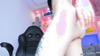 Awesome Futanari Wanking Her Asshole On Cam