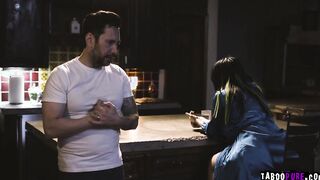 Tom goes into his kitchen and discovers Tanya there