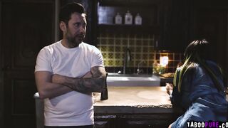 Tom goes into his kitchen and discovers Tanya there