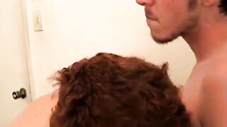 Athletic youngster sucked off before masturbating