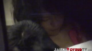 Erotic Japanese babe in red lingerie pounded on hidden cam