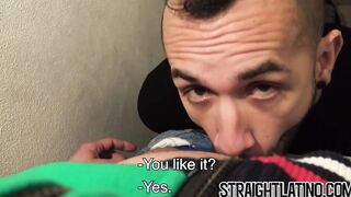 Tattooed Latino takes rough barebacking for the first time