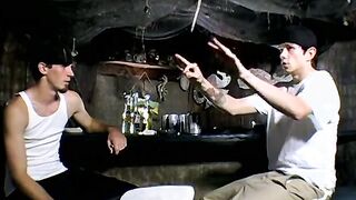 Horny handsome lads enjoy smoking butts and pounding ass