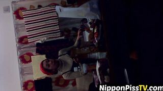 Cute Japanese pissing on the floor and afterward tidying up