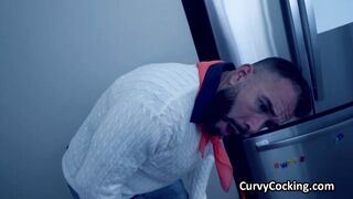 Sloppy oral by curvy big tit Velma