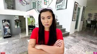 Kimmy Kimm changes inside a super sexy adorable bikini and a sheer top and miniskirt that performance her outfit off. There's