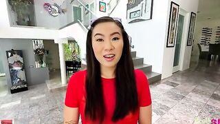 Kimmy Kimm changes inside a super sexy adorable bikini and a sheer top and miniskirt that performance her outfit off. There's