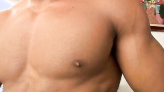 Handsome Brazilian stallion stretches his hole with hot toys