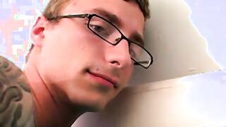 Amateur butt buddy plays around with his fat dick solo