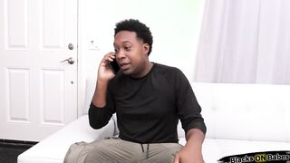 Busty milf tips black dude with blowjob