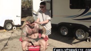 Patio crude from the rear fucking among stepdad and his banned search