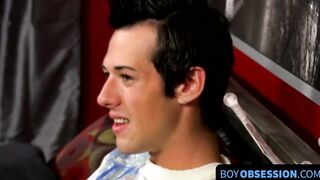 Talked with youngster Alex Wilde drills ass with toy solo