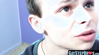 Youthful gay shoots cum after crude stepfamily entrance