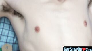 Youthful gay shoots cum after crude stepfamily entrance