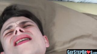 Youthful gay shoots cum after crude stepfamily entrance