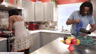 Busty black hot wife cheats on husband with neighbor