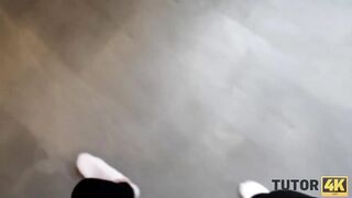 TUTOR4K. Actress pretends to be professor and unites slit with guests cock