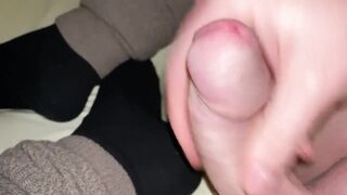 Enjoys Dick squirts on Socks while Masturbating. Royal Jerk on Socks