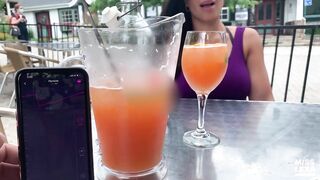 He controls my cunt and makes me cum at the restaurant - OUTDOOR