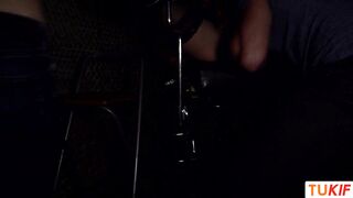 Beauty Italian with curly hair Gets Plowed on a Swing