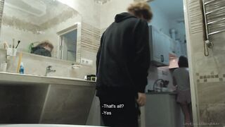 Deeply for washing machine. Rough sloppy facefuck