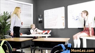 Cougar punishes 2 sisters into the classroom