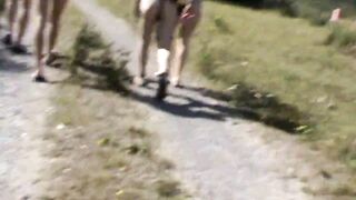 Nude walking inside Belgium