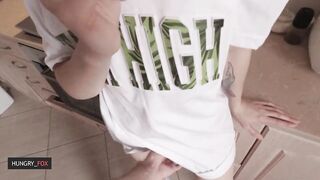 Banged awesome sexy student on the kitchen table