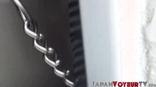 Petite Japanese babe fingers herself while secretly filmed