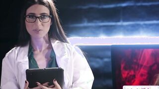 Doctor licking assistant and her patient
