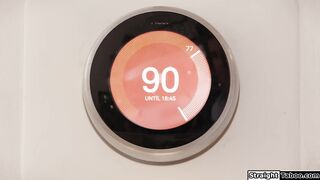 Big tits brunette fucks the AC repairman