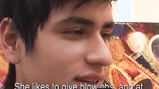 Amateur latin twink sucks big dick before bareback fucking