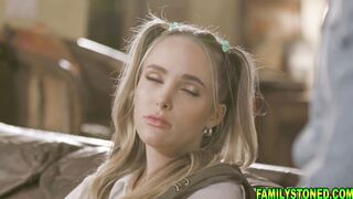 Stepdad and stepson fucks Athena Fleurs