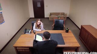 Big tits mom begs the principal to help her daughter